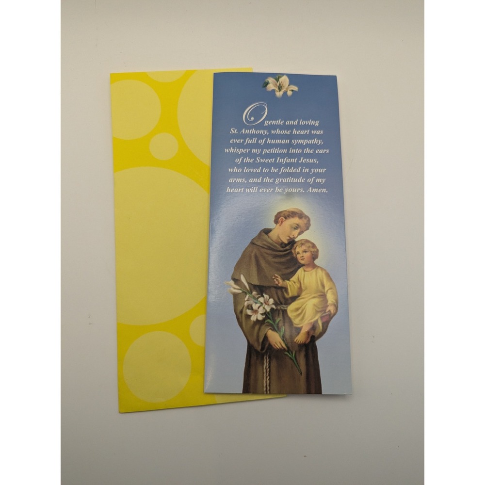 Saint Anthony Prayer Card Bracelet Jewelry Peace Charm Catholic Religious Gift